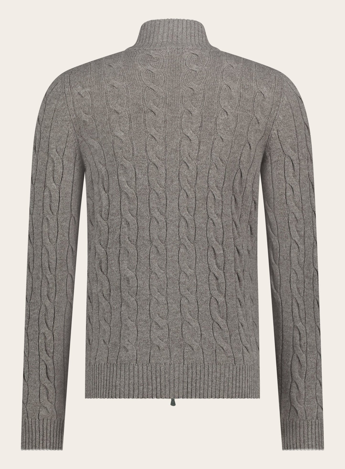 Ritsvest met kabelpatroon van wol en cashmere | TAUPE BRUIN 