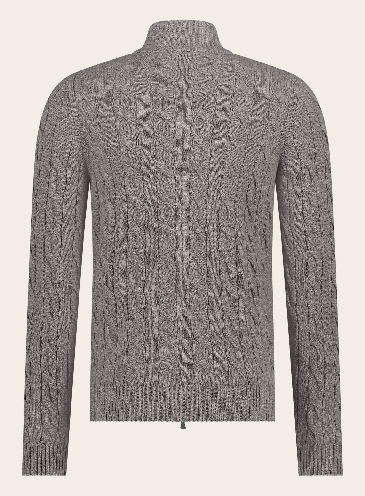 Ritsvest met kabelpatroon van wol en cashmere | TAUPE BRUIN 