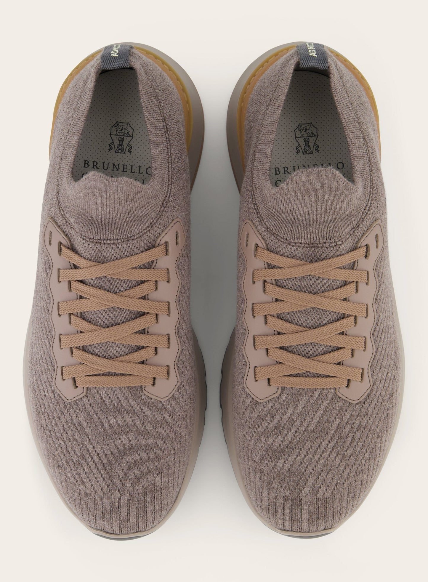 Knitted low-top sneakers van wol | TAUPE