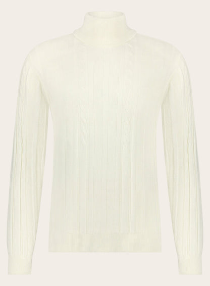 Kabelgebreide coltrui van cashmere | Wit