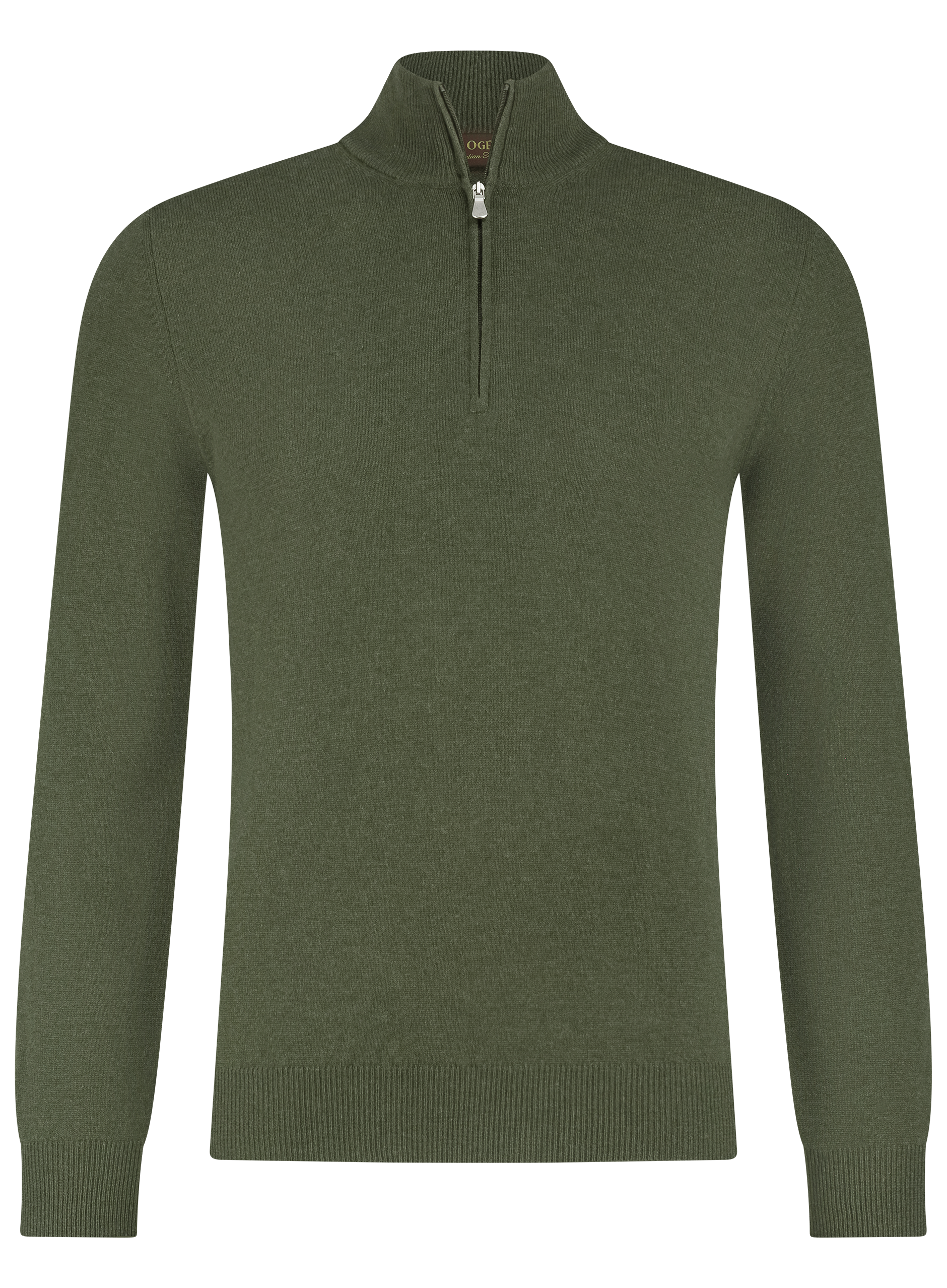 Half-zip trui van wol | Groen