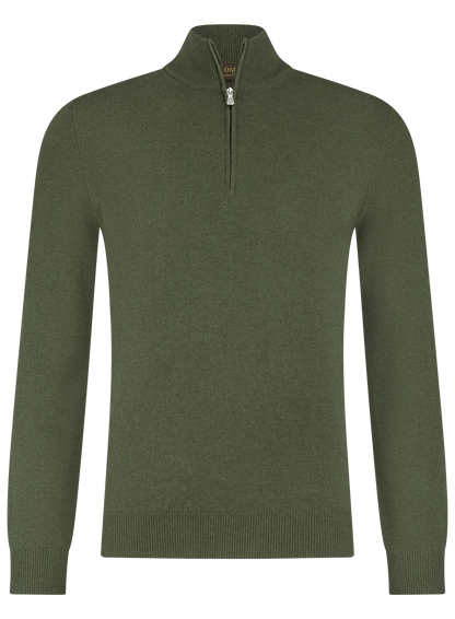 Half-zip trui van wol | Groen