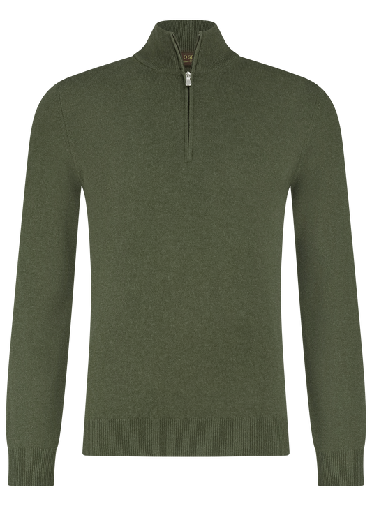 Half-zip trui van wol | Groen