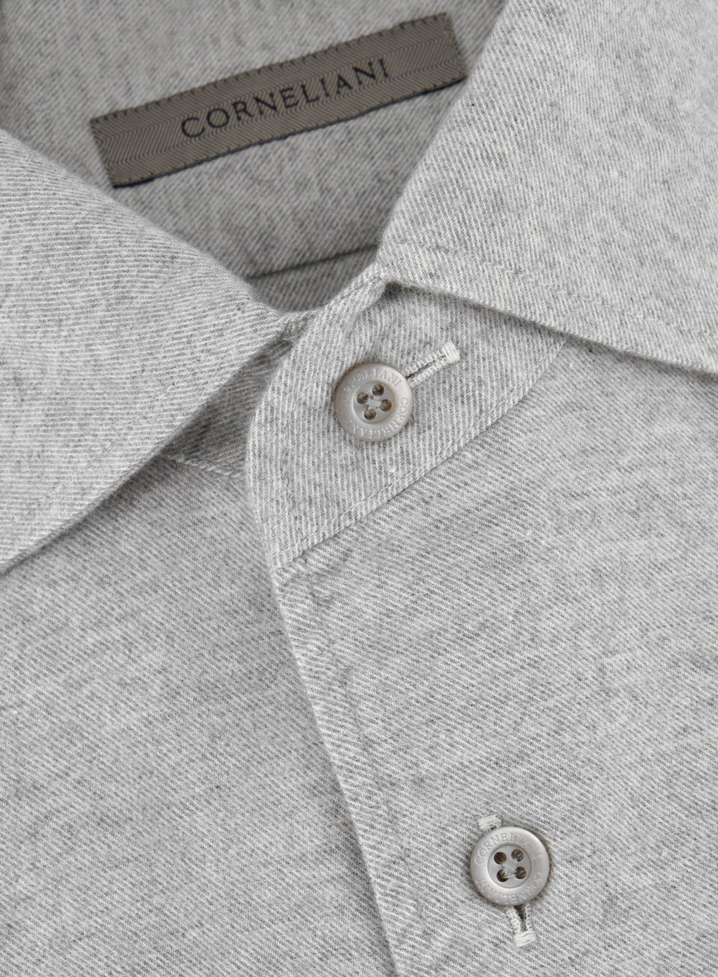 Shirt van katoen en cashmere | Grijs