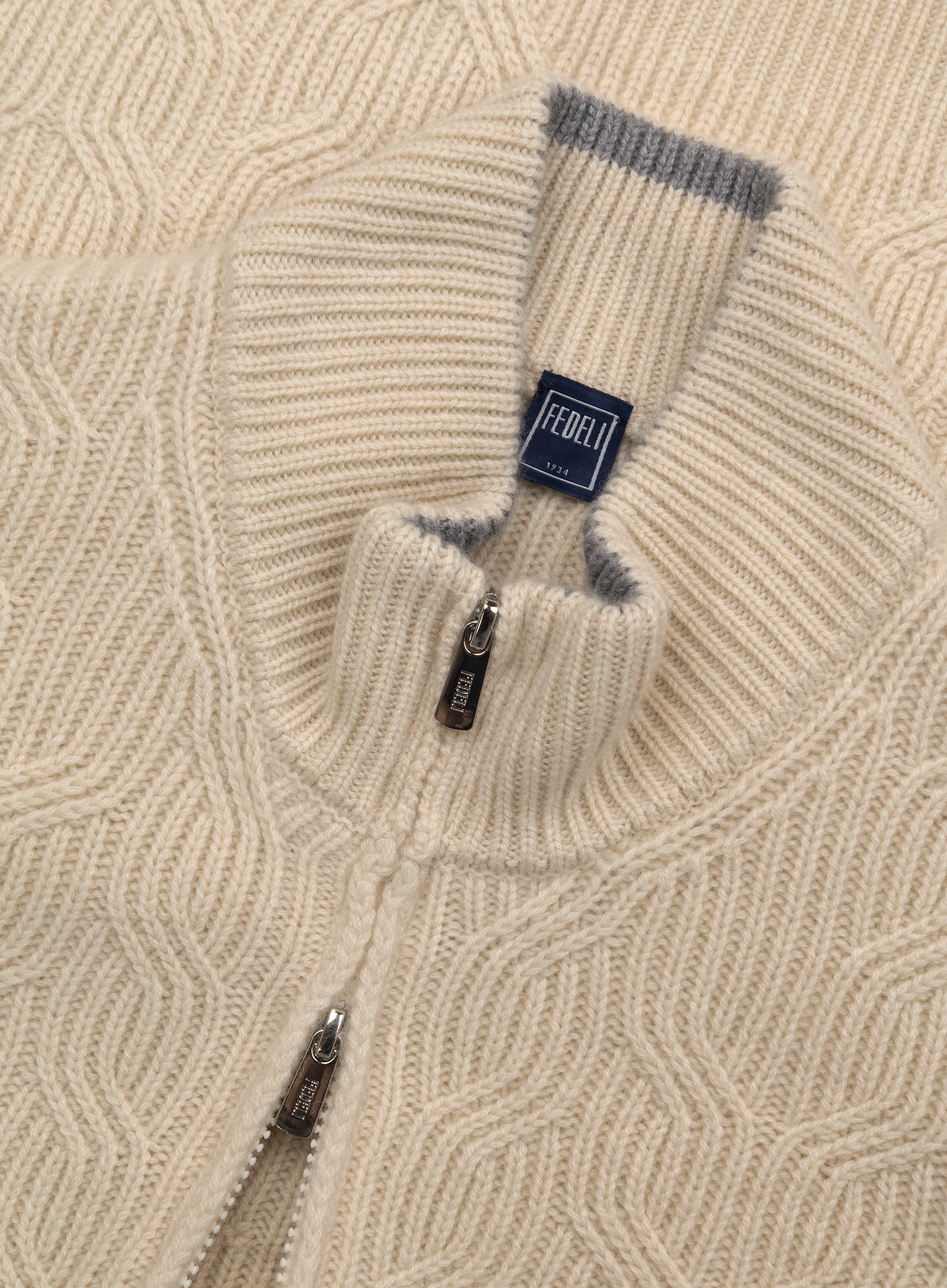 Zago ritsvest van cashmere | FULL_WIDTH | Beige