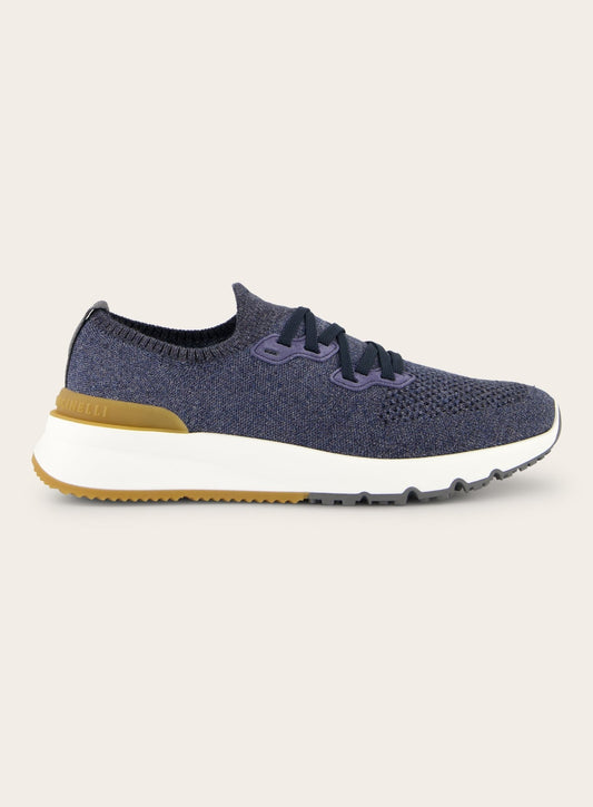 Knitted low-top sneakers | Blauw