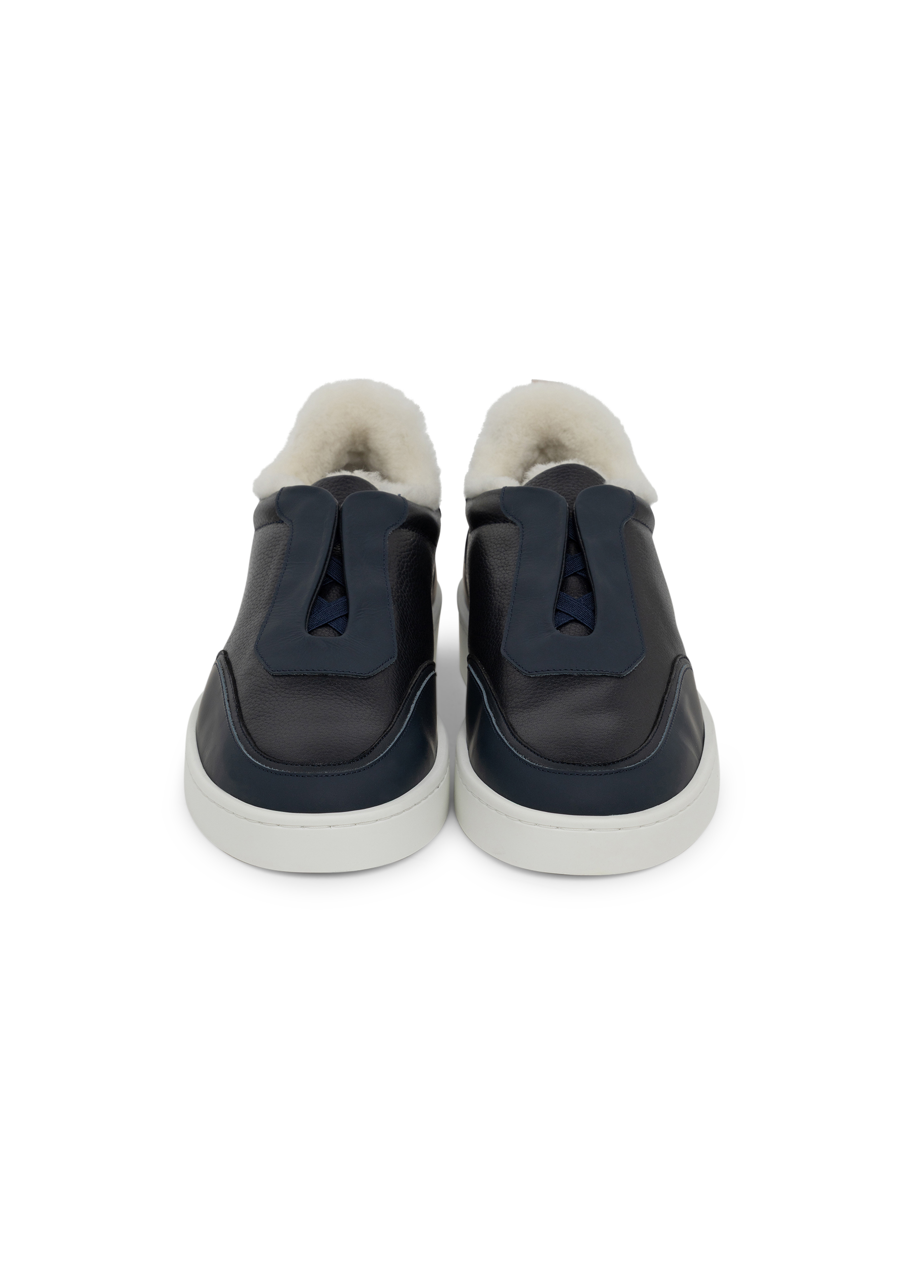 Leisure sneakers van leer | BLUE NAVY