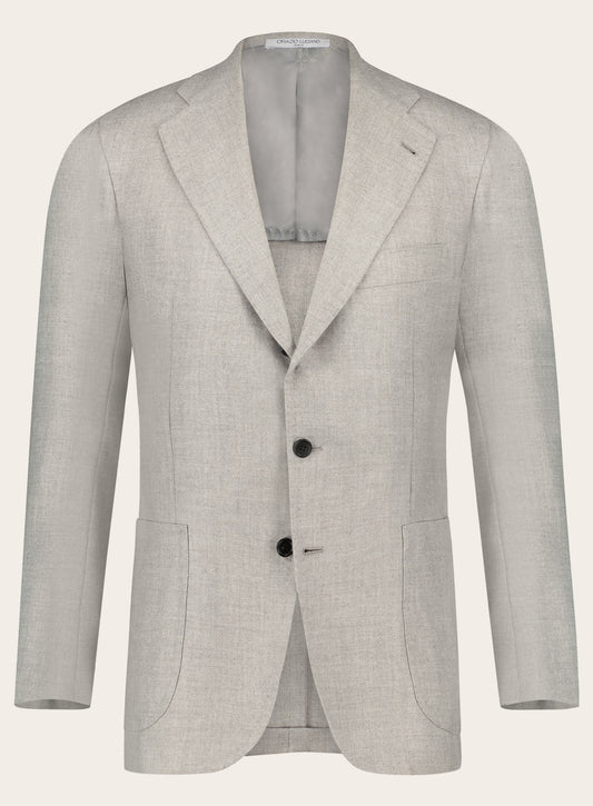 Handgemaakt jasje van wol en cashmere | TAUPE