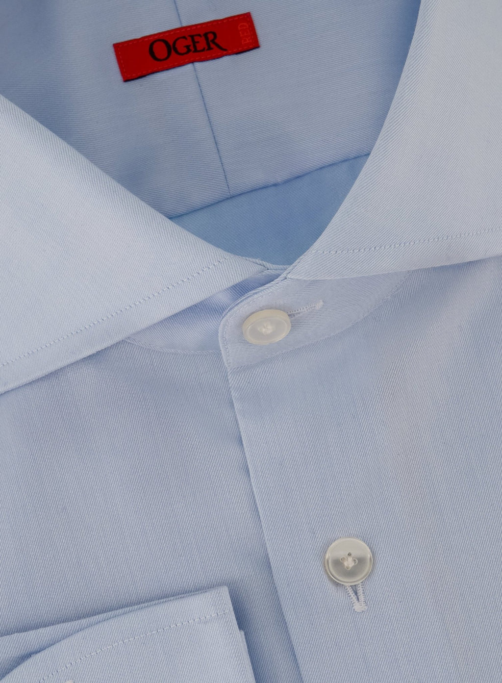 Dubbel manchet overhemd van katoen | FULL_WIDTH | L.Blauw
