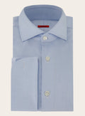Dubbel manchet overhemd van katoen | L.Blauw