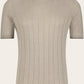 Geribd t-shirt van zijde | Beige