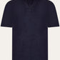 Buttonless polo van badstof | BLUE NAVY