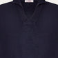 Buttonless polo van badstof | BLUE NAVY