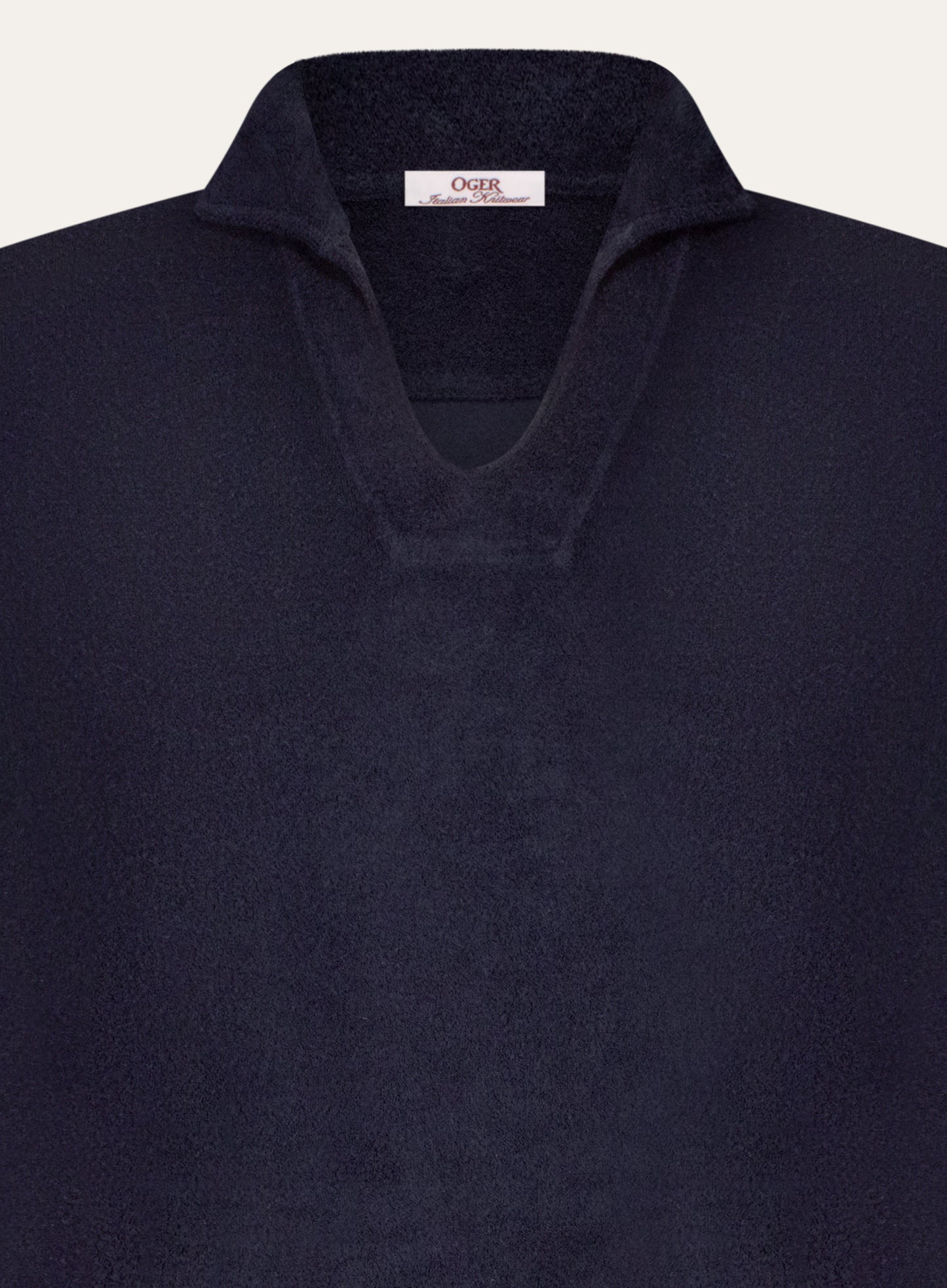 Buttonless polo van badstof | BLUE NAVY