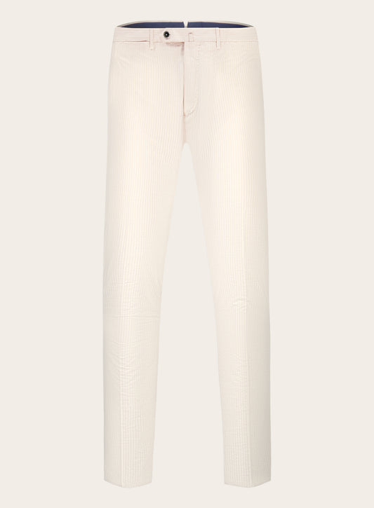 Gestreepte pantalon van katoen | Beige