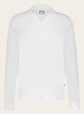 Poloshirt met lange mouwen van badstof | Wit