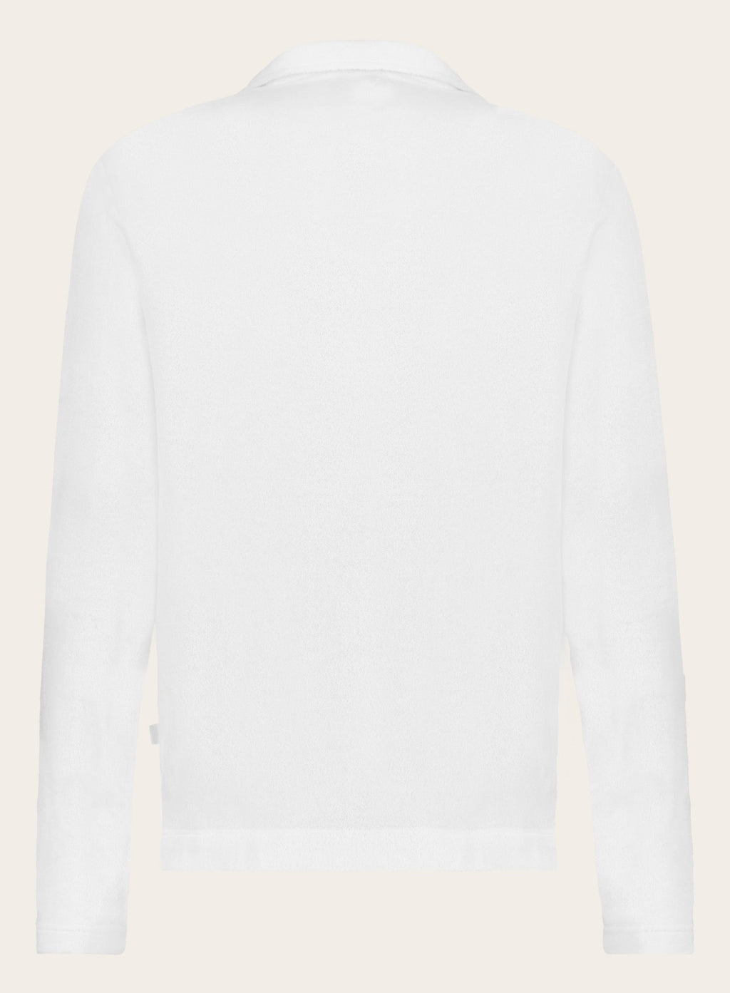 Poloshirt met lange mouwen van badstof | Wit