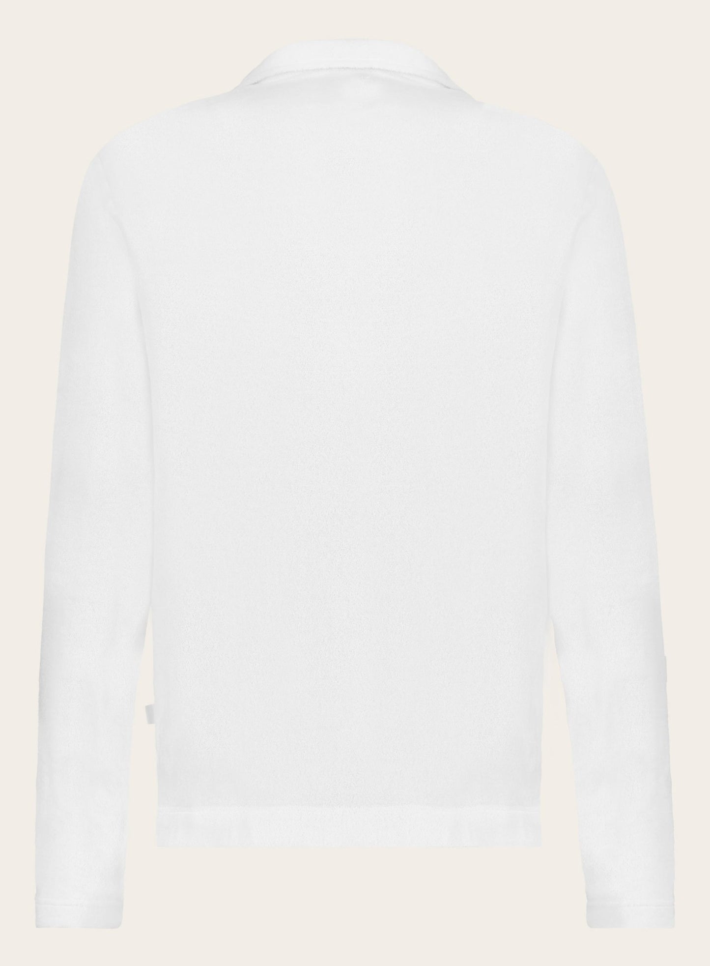 Poloshirt met lange mouwen van badstof | Wit