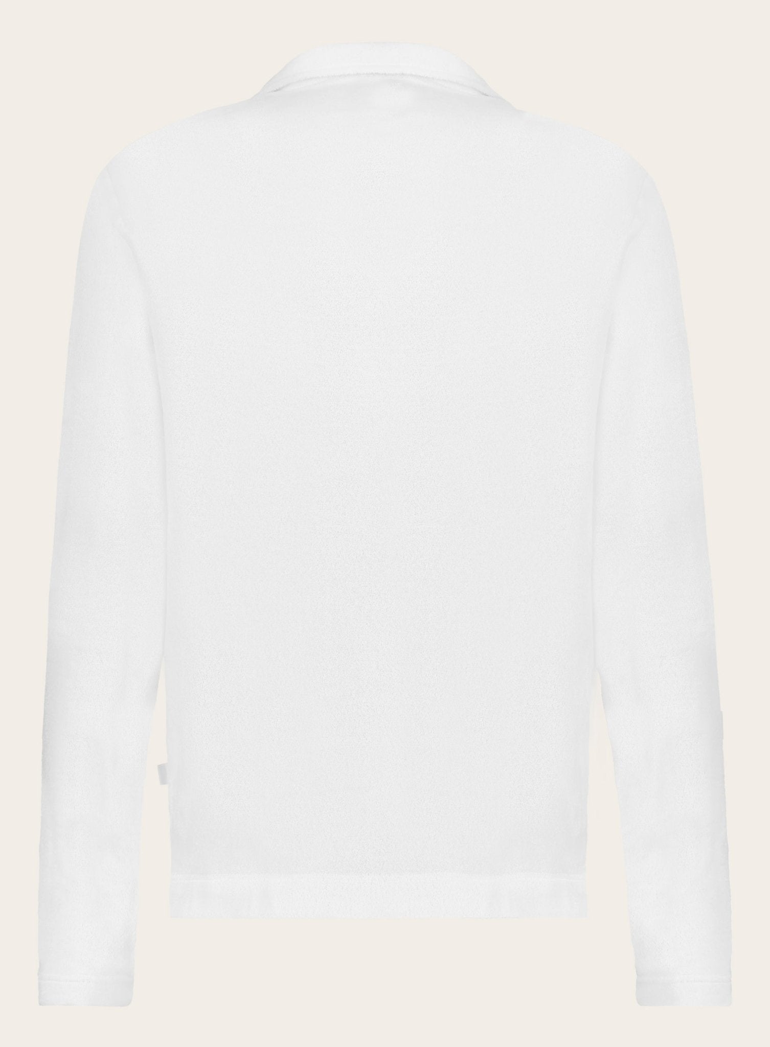 Poloshirt met lange mouwen van badstof | Wit