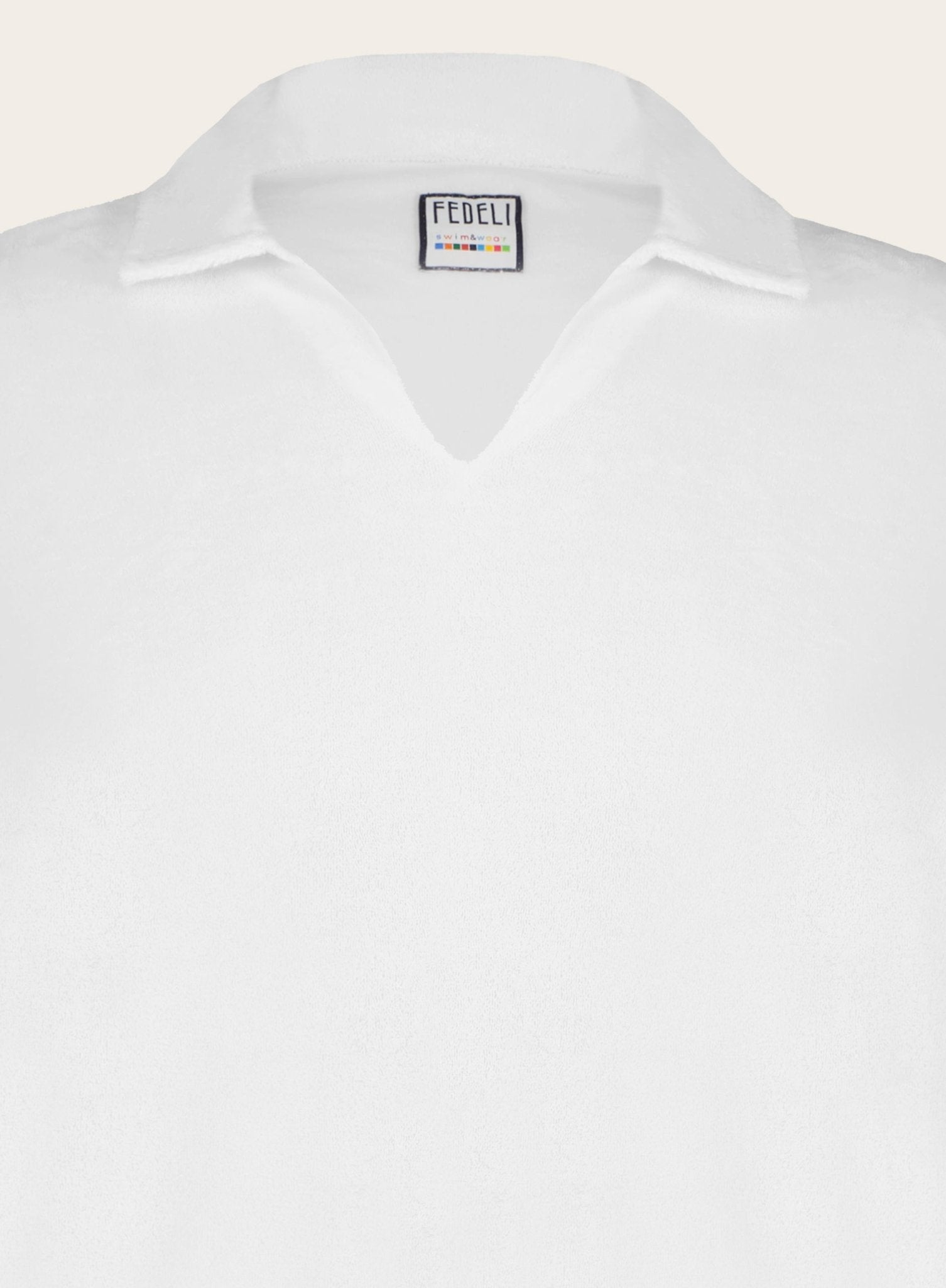 Poloshirt met lange mouwen van badstof | Wit