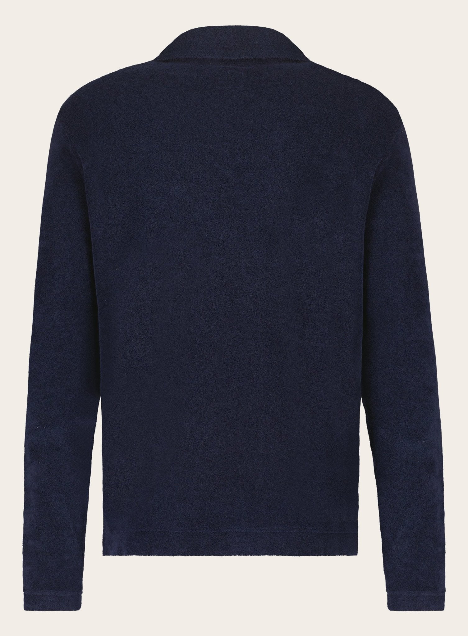 Poloshirt met lange mouwen van badstof| BLUE NAVY