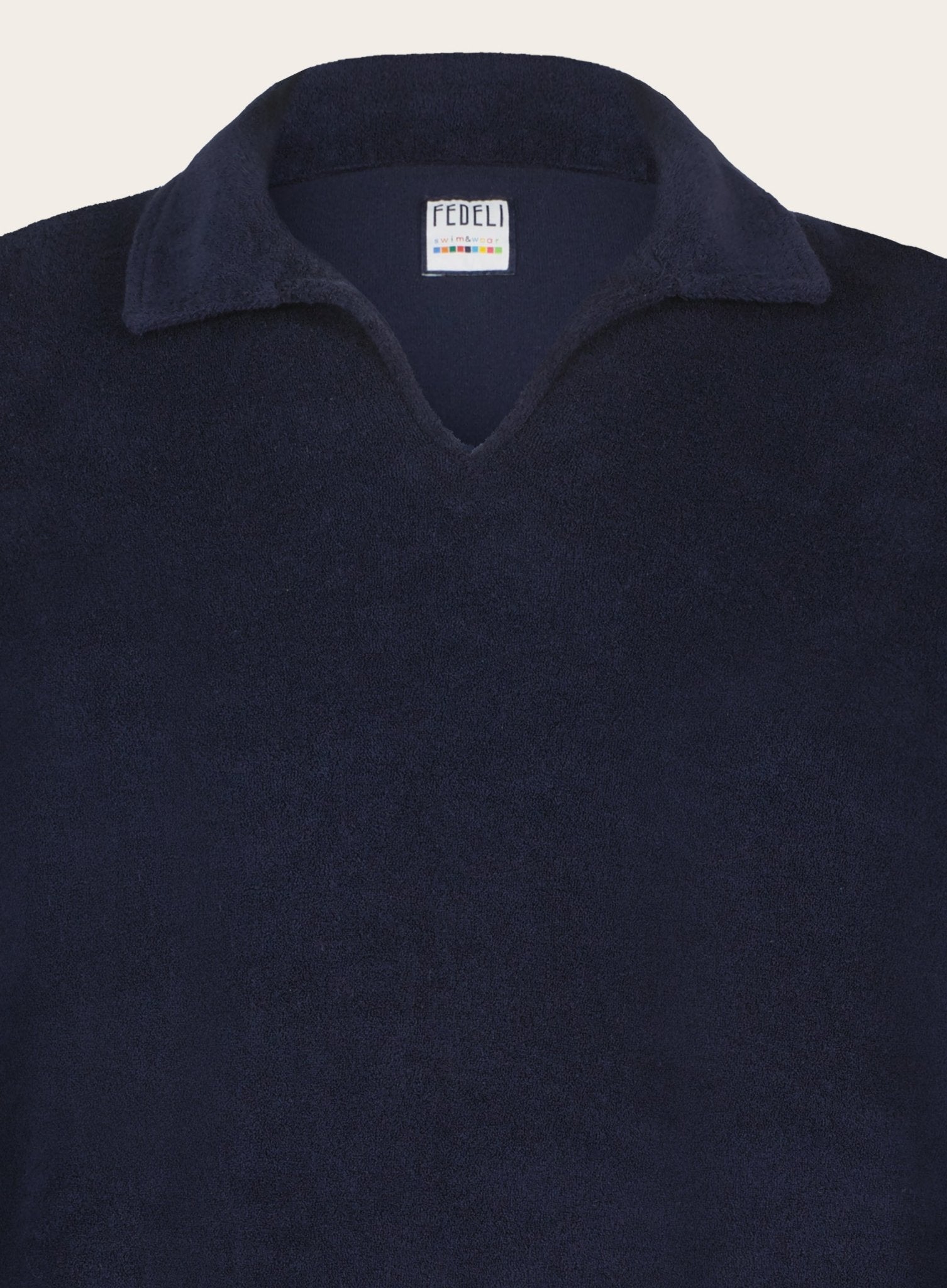 Poloshirt met lange mouwen van badstof | BLUE NAVY