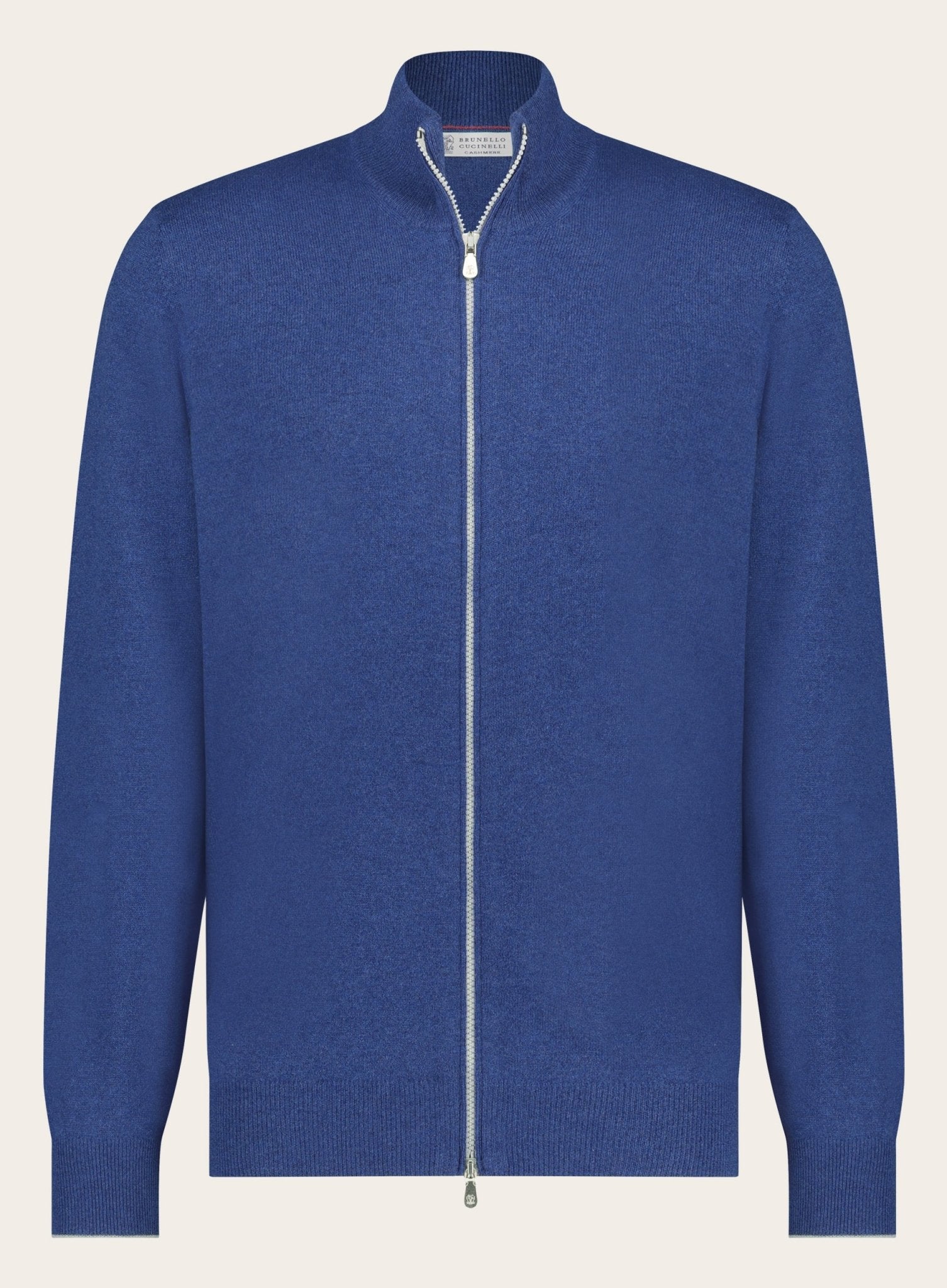 Slim-fit cashmere ritsvest | Blauw