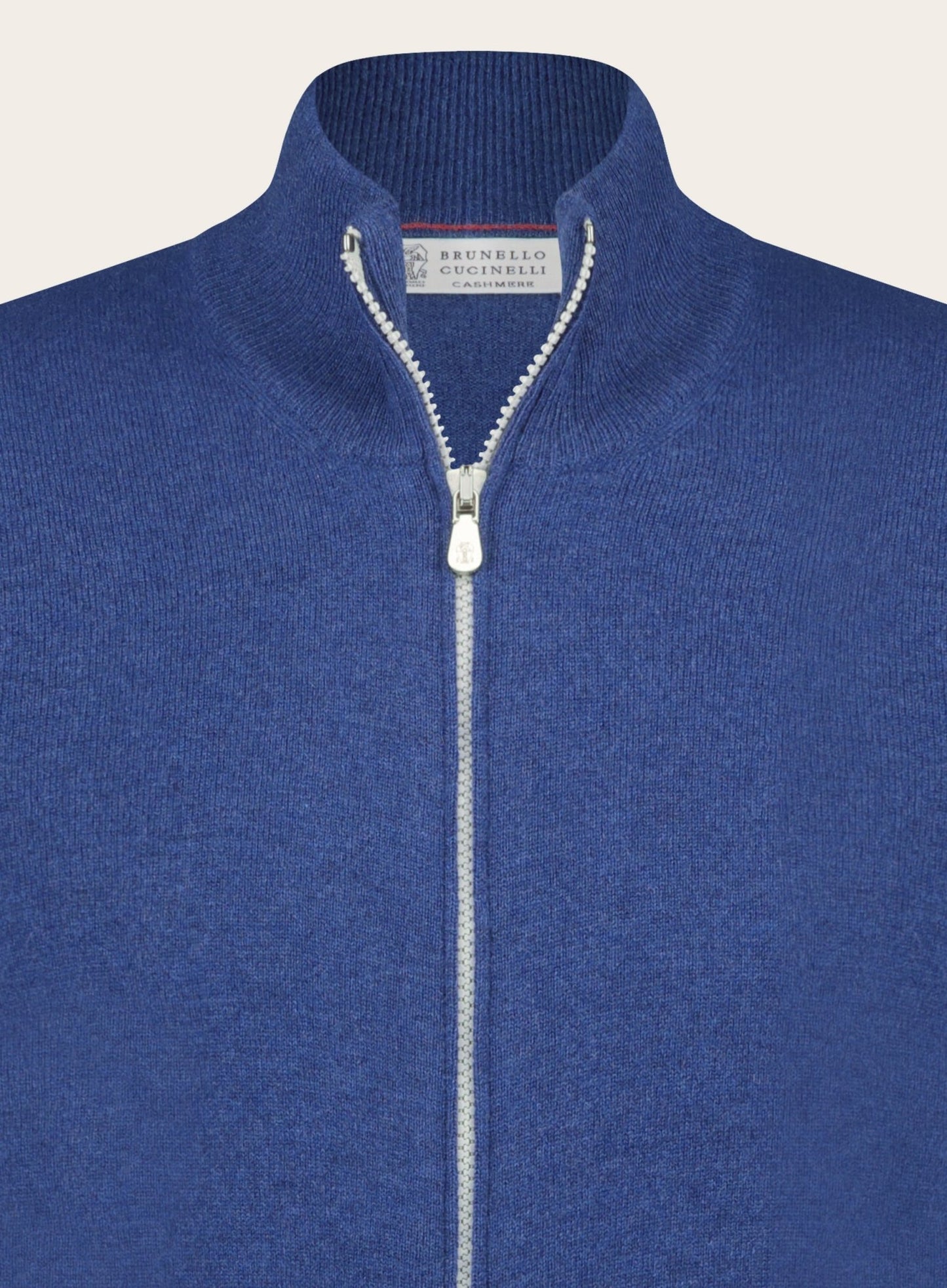 Slim-fit cashmere ritsvest | Blauw