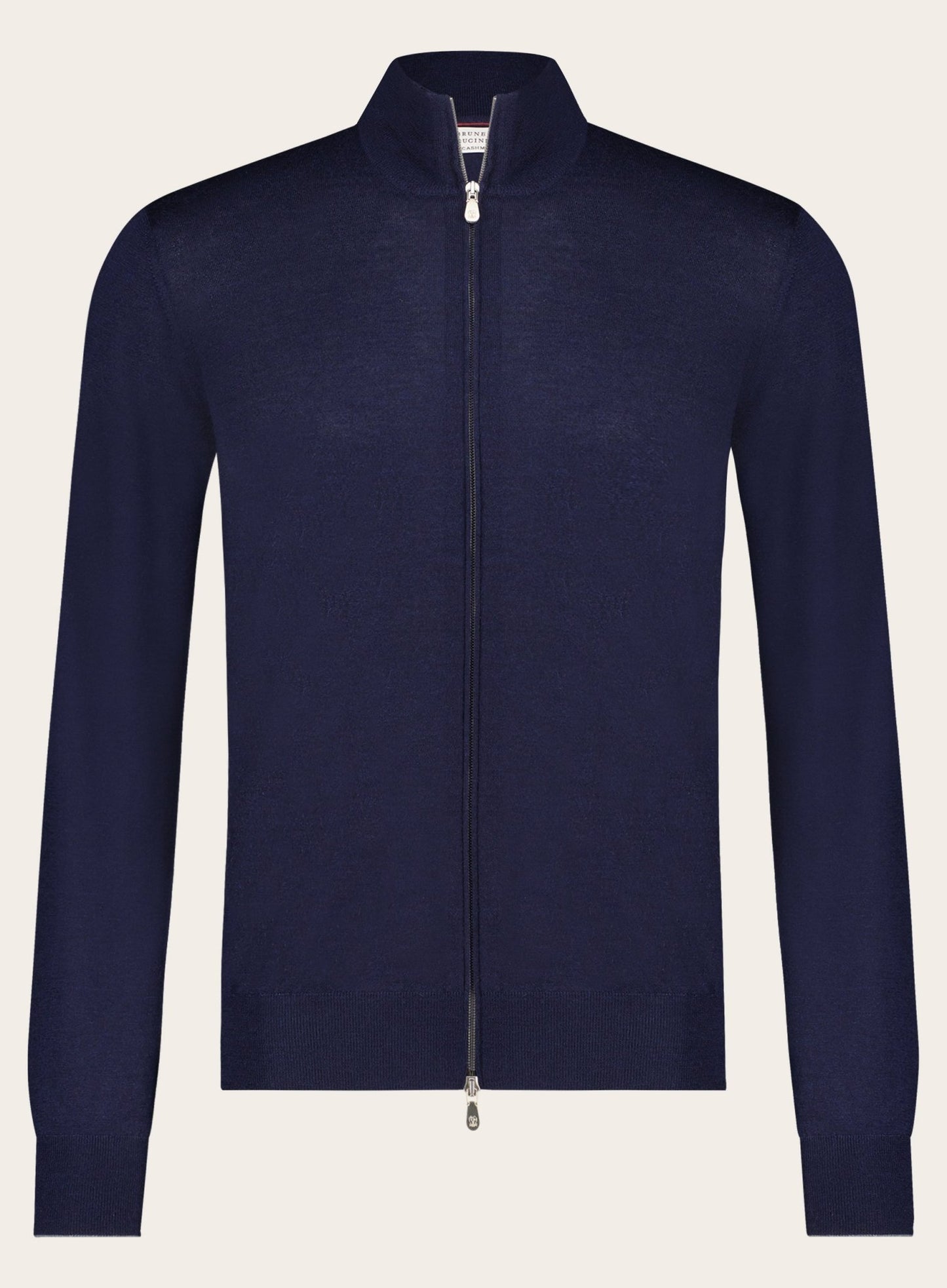 Cashmere-zijden ritsvest | BLUE NAVY