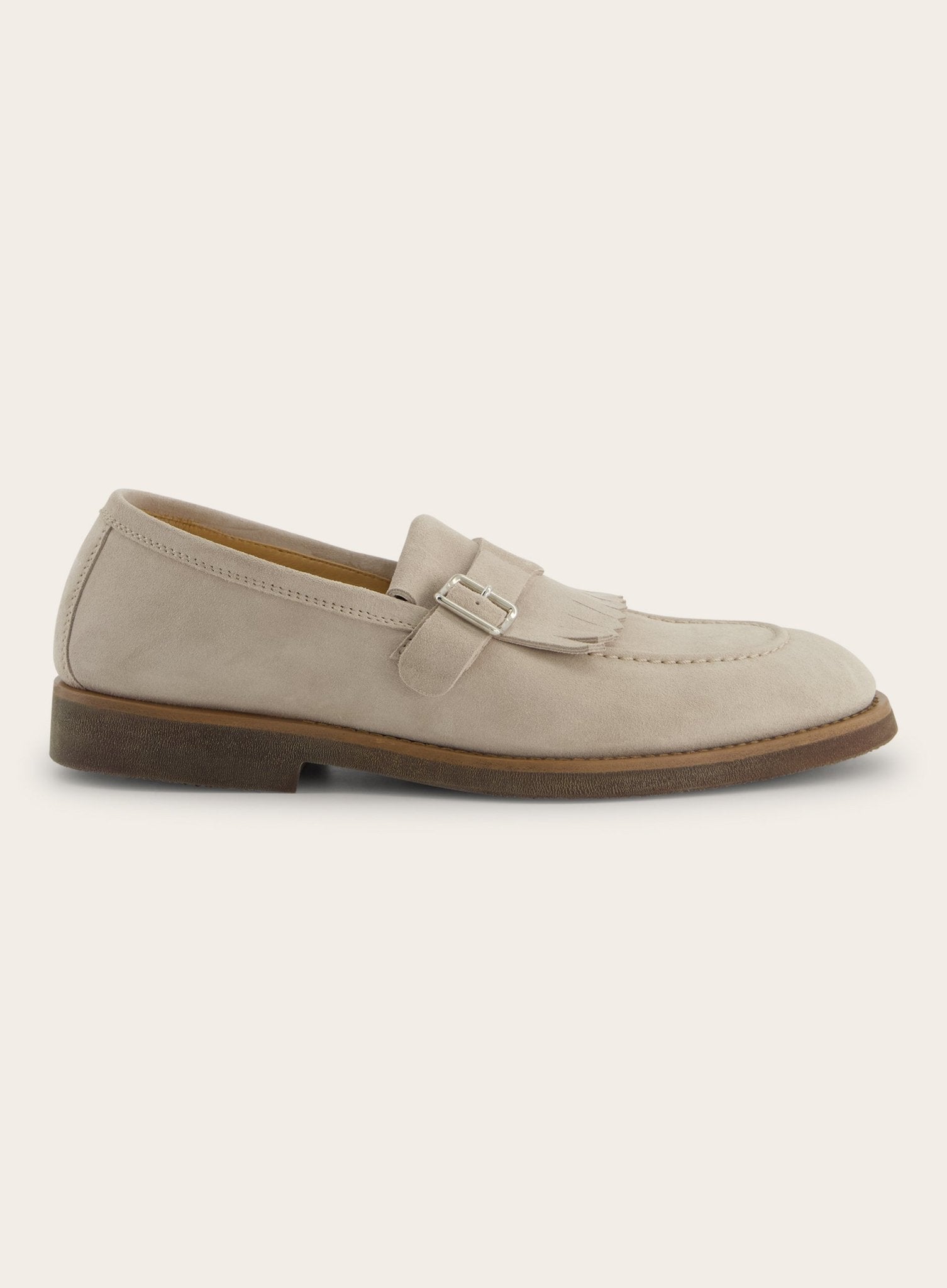 Suède gespschoenen | Beige