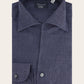 Linnen regular-fit overhemd | BLUE NAVY