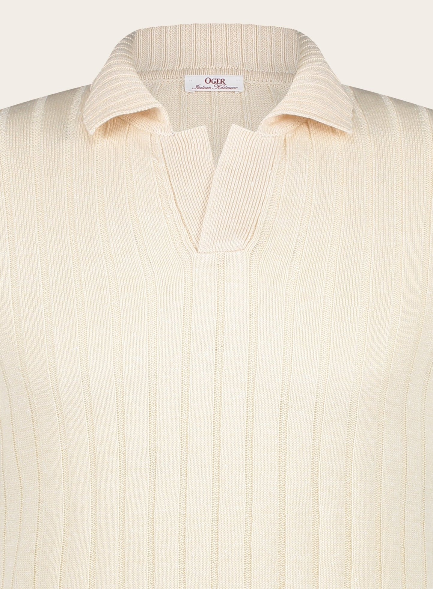 Slim-fit linnen-katoen polo | Beige