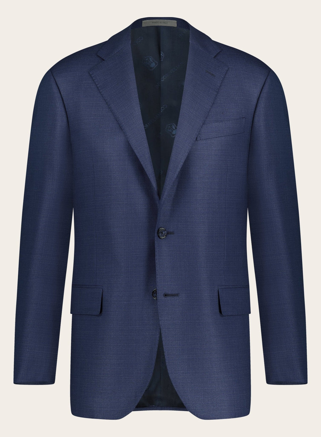 Hopsack pak in wol-zijde | BLUE NAVY