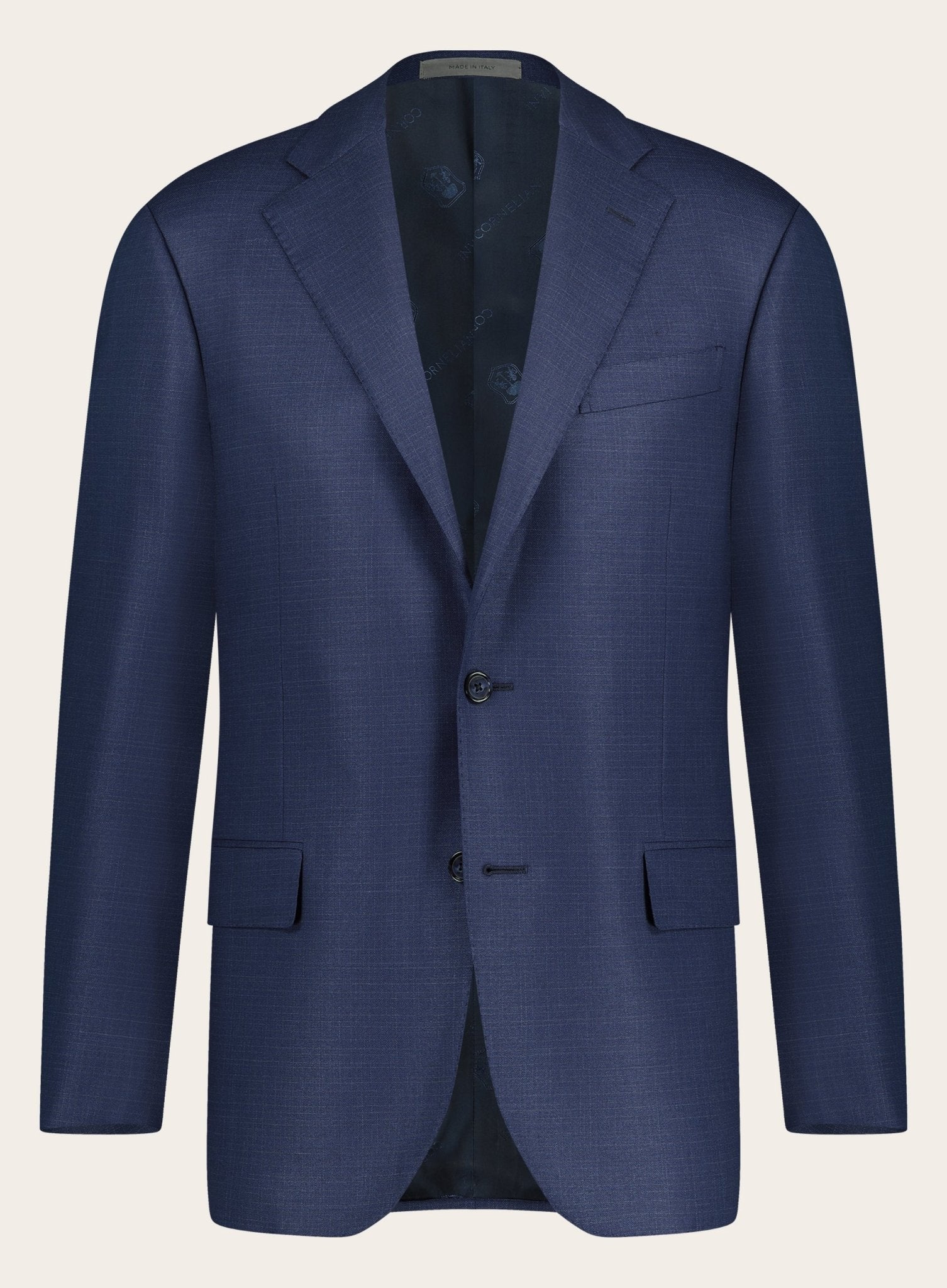 Hopsack pak in wol-zijde | BLUE NAVY