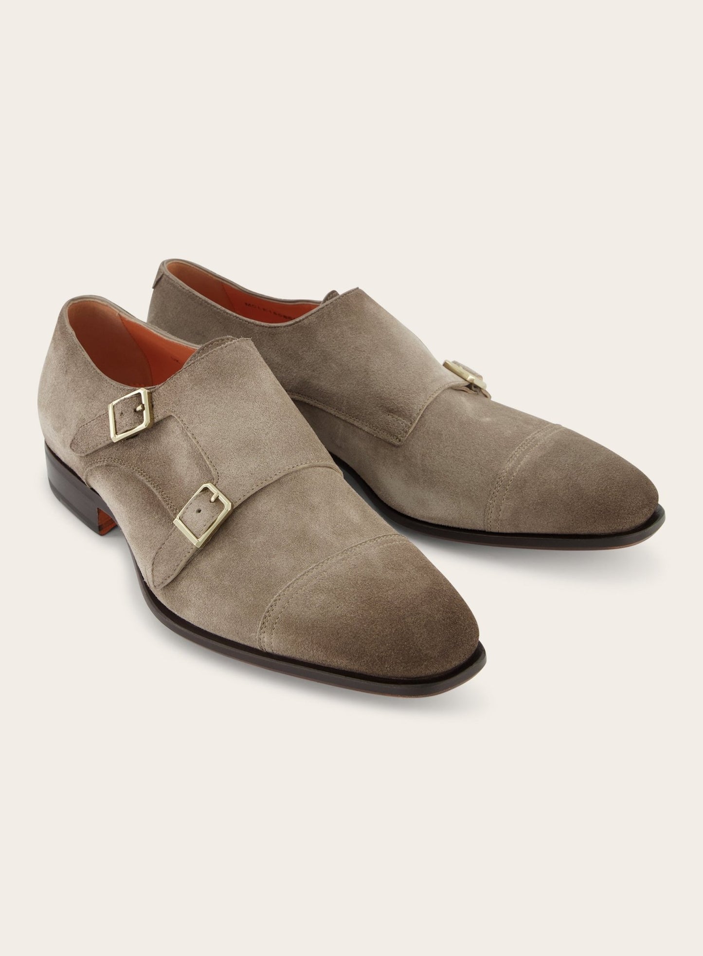 Suède dubbele gespschoenen | TAUPE