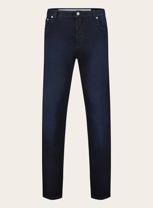 Slim-fit Tokyo jeans van katoen en cashmere | BLUE NAVY