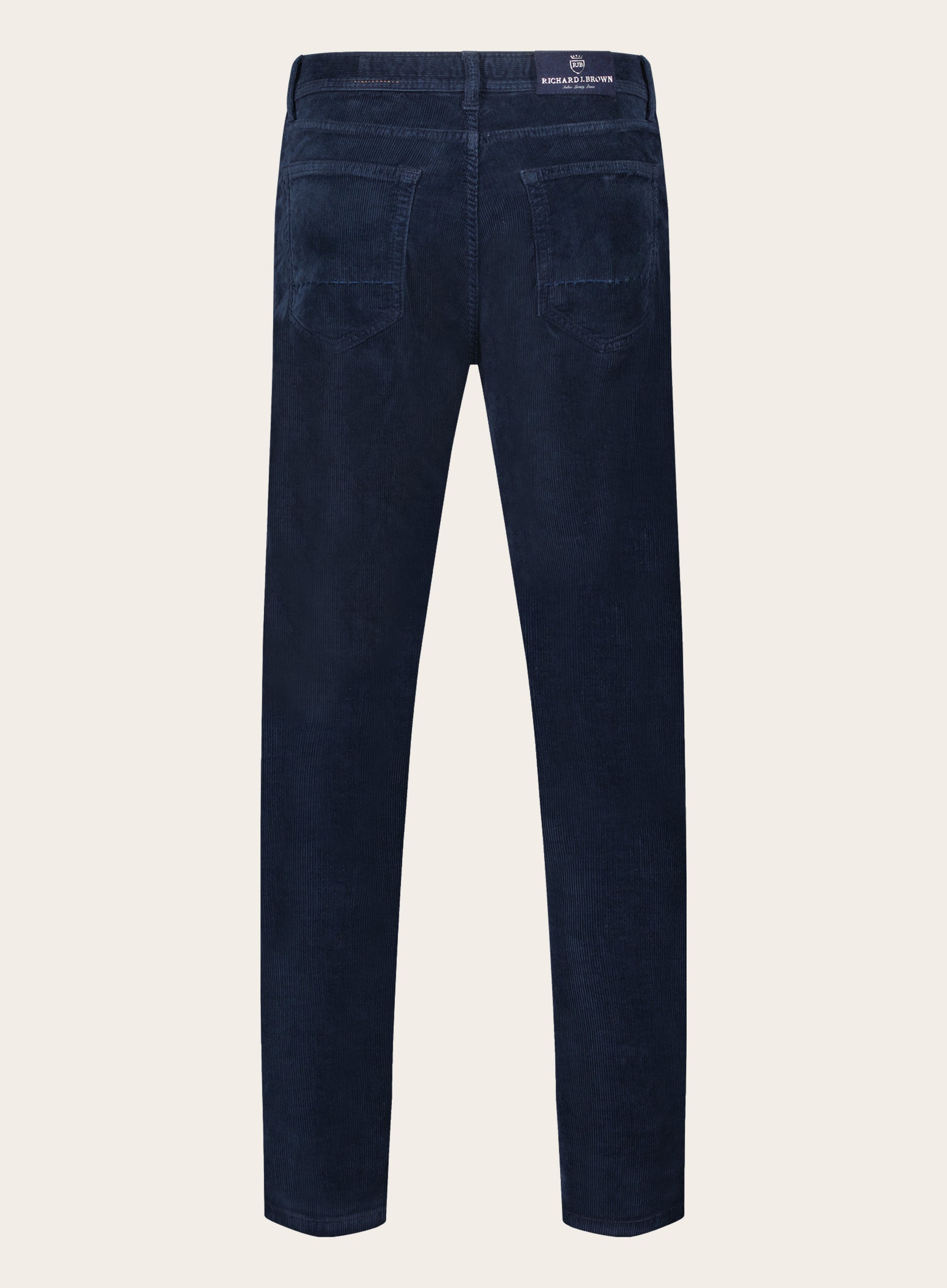 Slim-fit corduroy 5-pocket van katoen en cashmere | BLUE NAVY