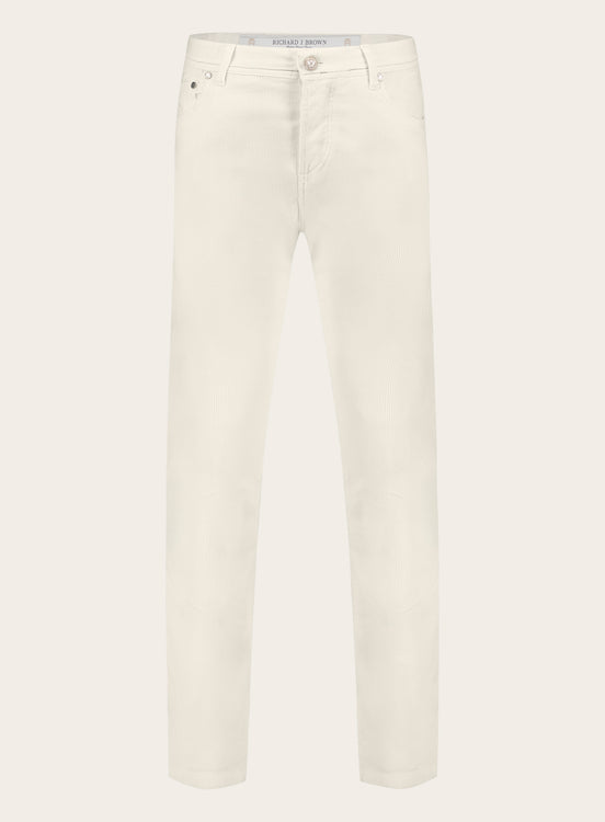 Slim-fit corduroy 5-pocket van katoen en cashmere | Wit