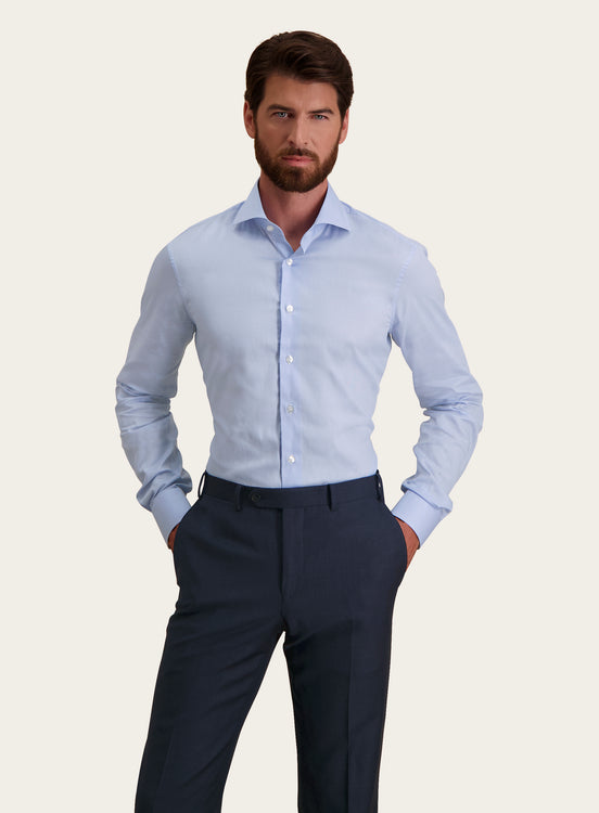 Slim-fit shirt van katoen | Blauw