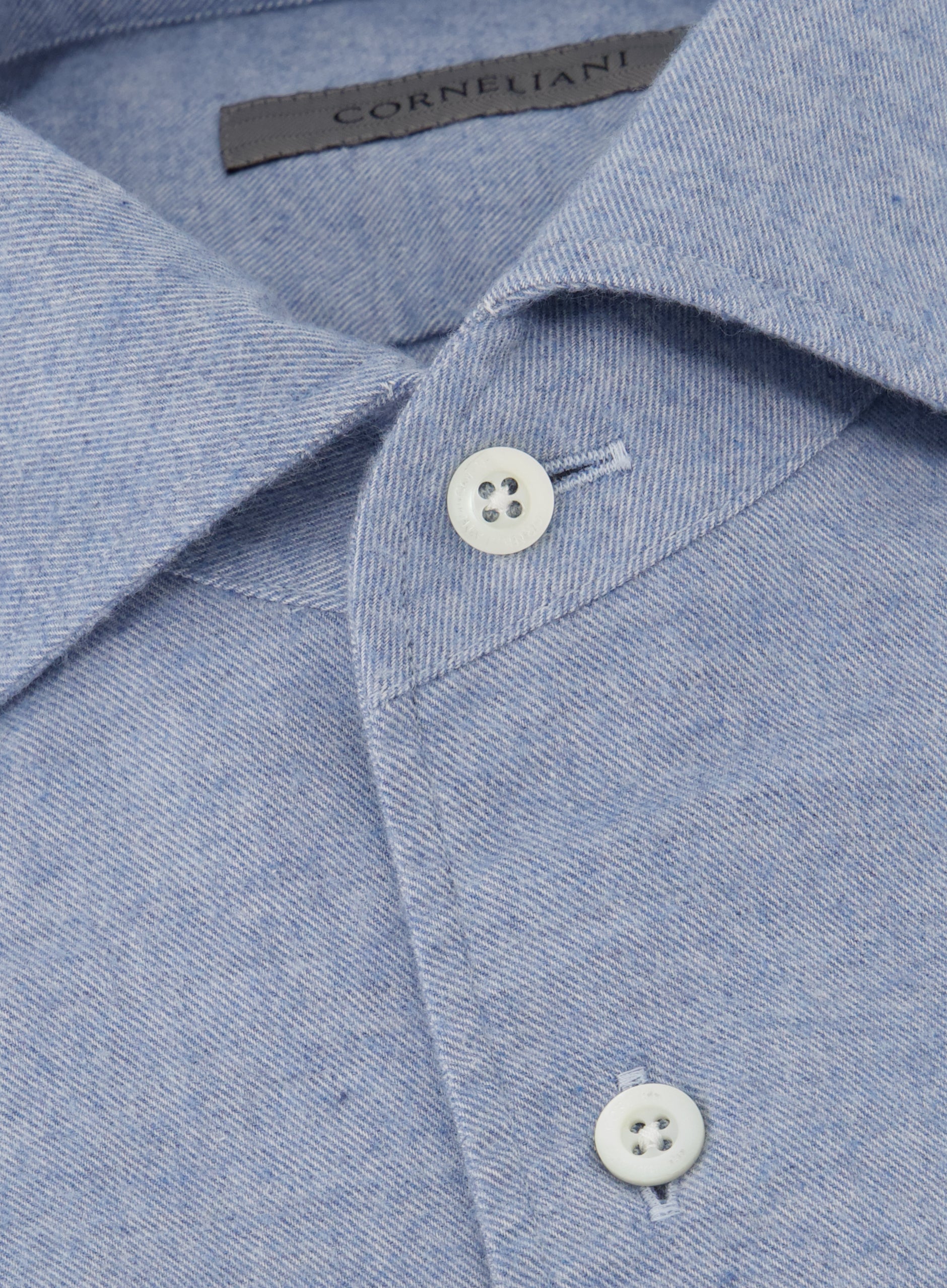 Slim-fit shirt van katoen en cashmere | L.Blauw