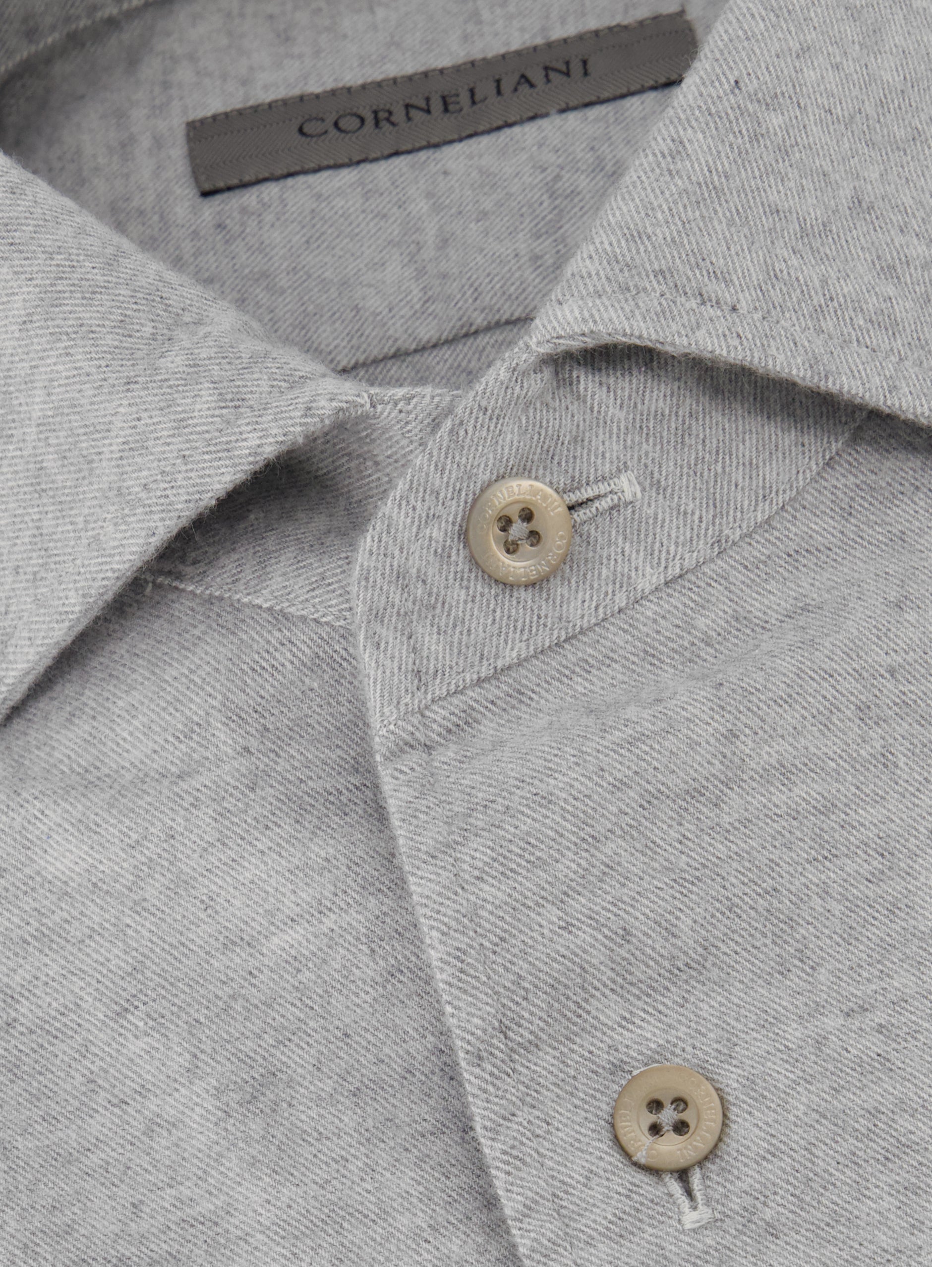 Slim-fit shirt van katoen en cashmere | L.Grijs