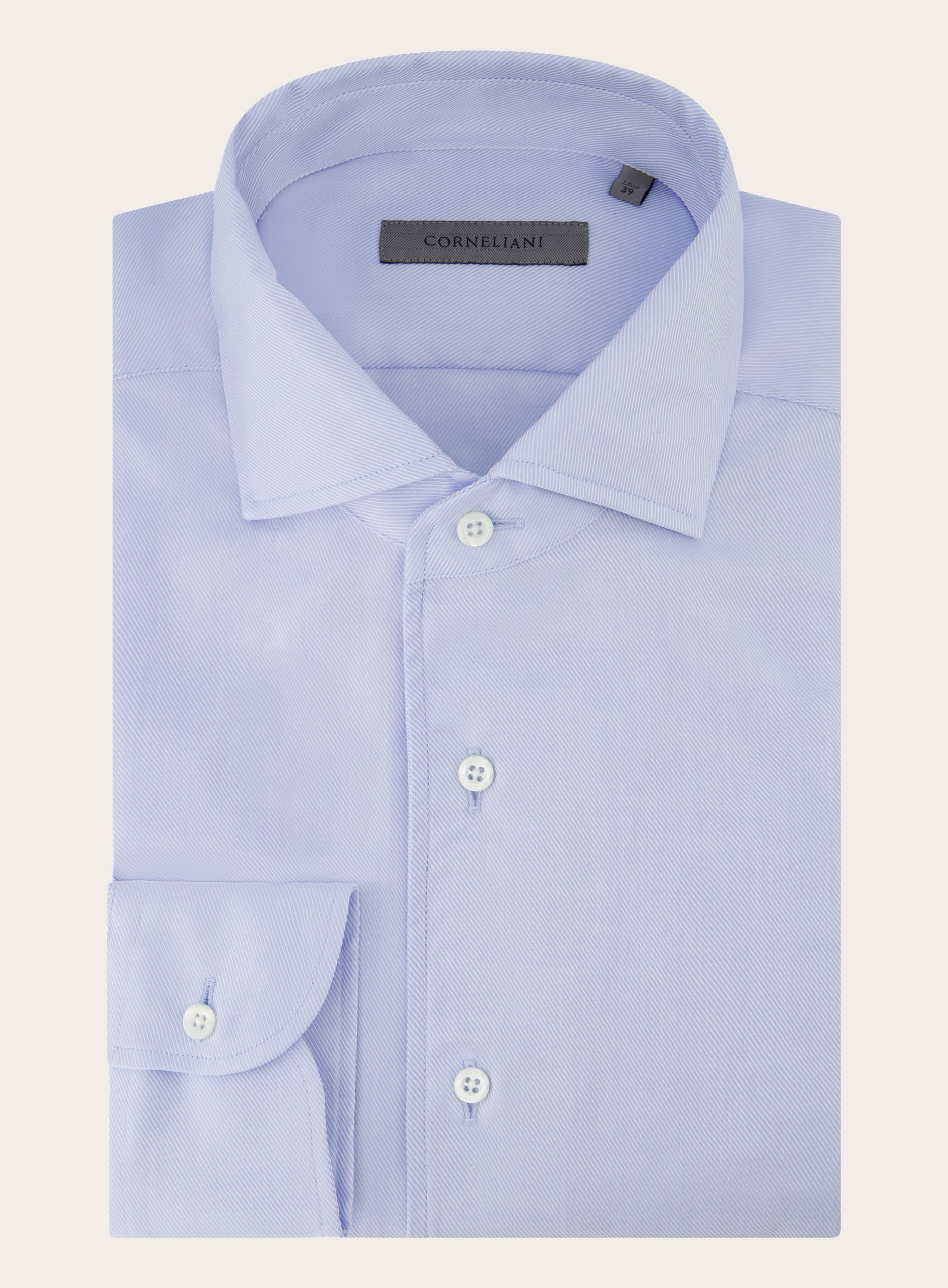 Slim-fit shirt van twill katoen | L.Blauw