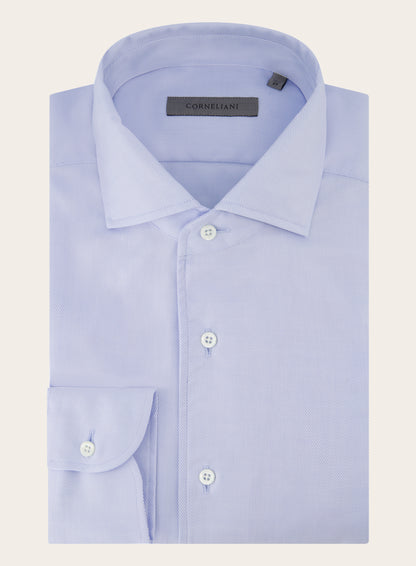 Slim-fit shirt van twill katoen | L.Blauw