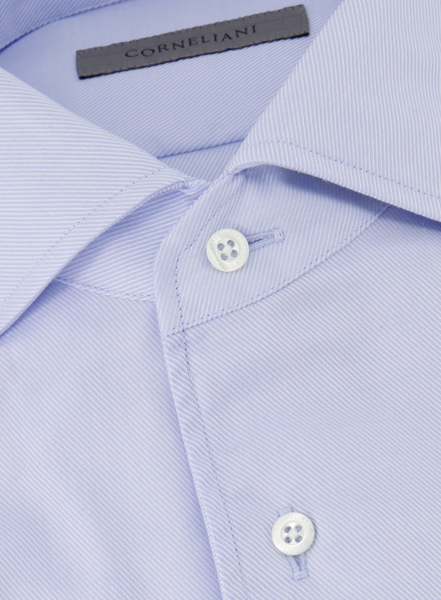 Slim-fit shirt van twill katoen | L.Blauw