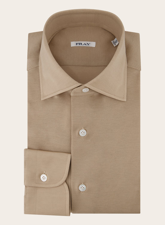 Regular-fit Gabriel shirt van piqué katoen | Beige