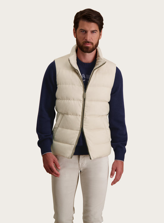 Regular-fit gevoerde bodywarmer van wol | Beige