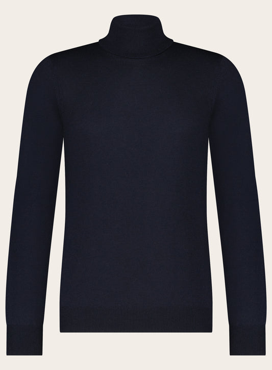 Slim-fit coltrui van wol | BLUE NAVY