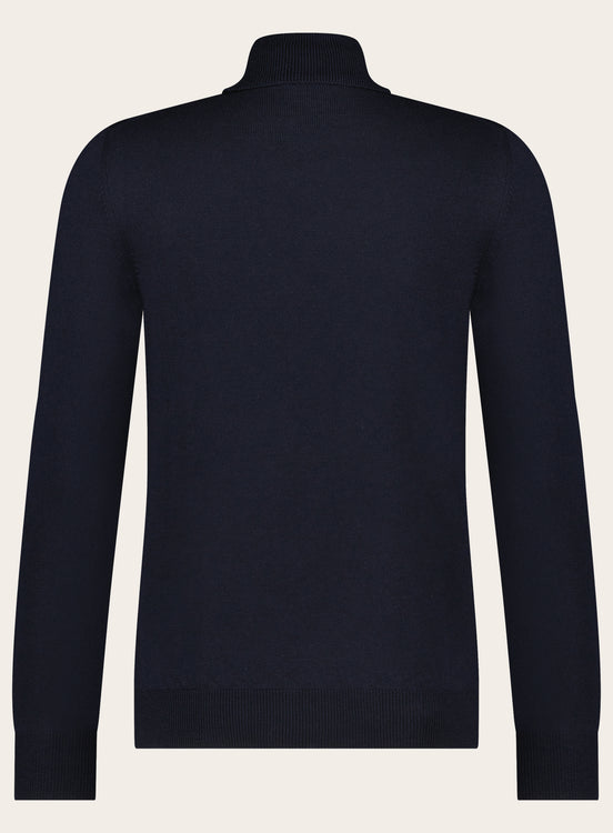 Slim-fit coltrui van wol | BLUE NAVY
