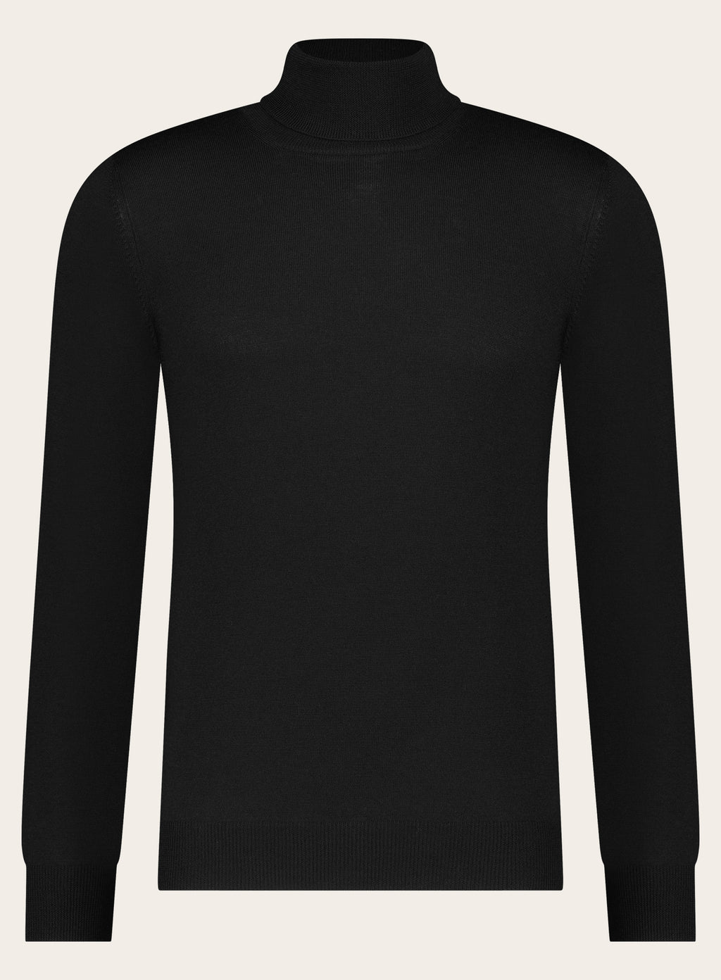Slim-fit coltrui van wol | Zwart