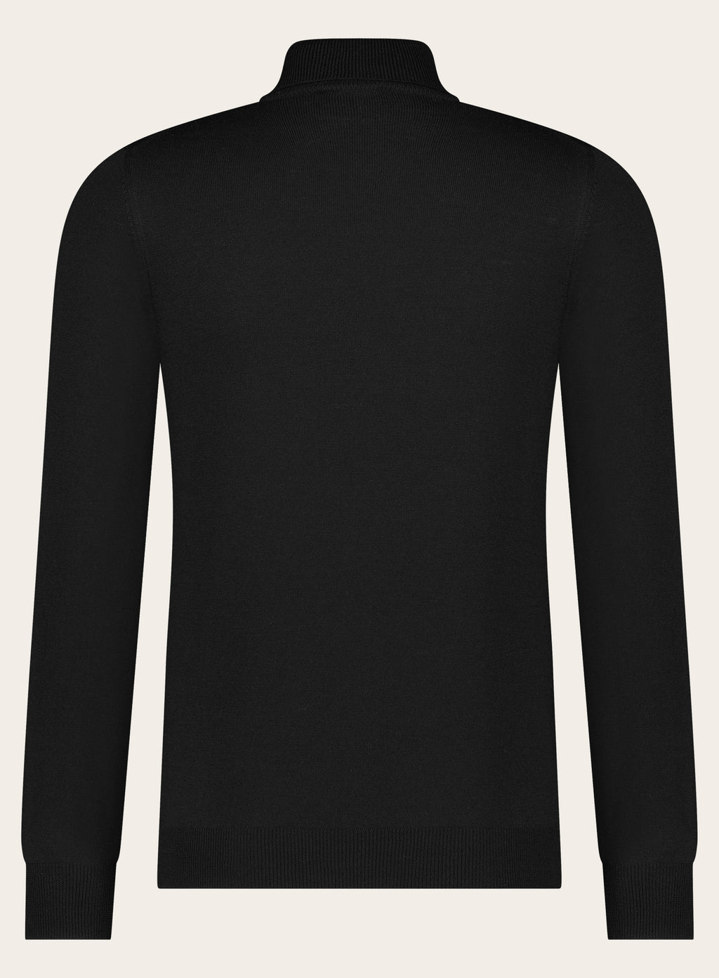 Slim-fit coltrui van wol | Zwart